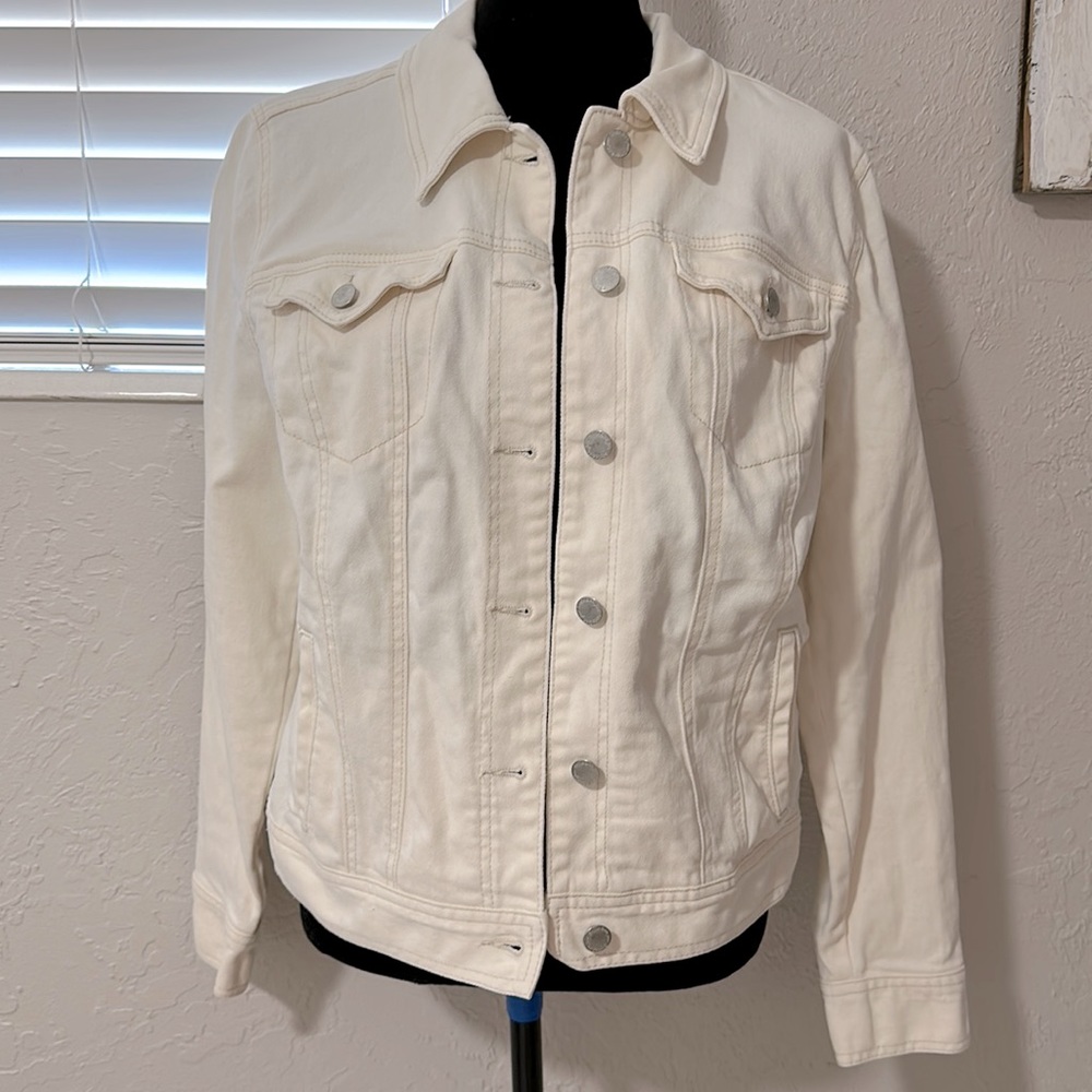 Style & co off white jean jacket